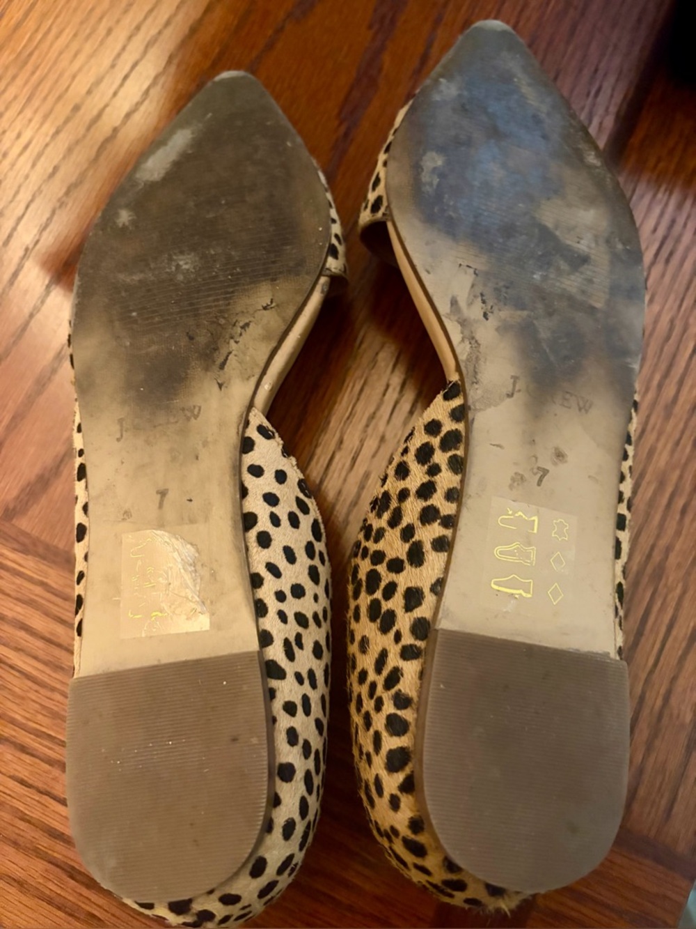 J Crew Spot Dot Zoe Calf Hair D’Orsay Flats - Tan/Black, Size 7. - Picture 9 of 12